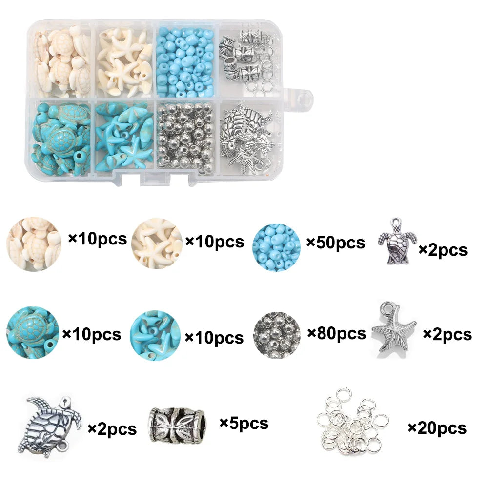 1 Set of Turquoise Beads and Other Decorative Bead Jewelry Making Kit Can Be Used for DIY Jewelry Crafts Production