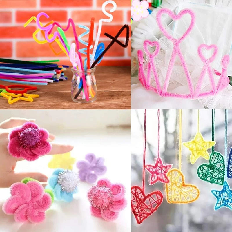 Chenille Stem Plush Stick Kids DIY Creative Toy Chenille Sticks Cleaners Kindergarten Educational Handmade Material Plush Strips