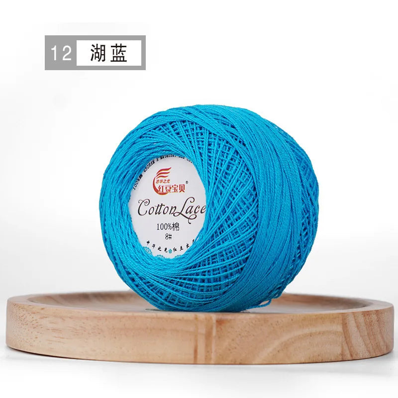 Pure Cotton Lace Thread Shiny Lin Yarn Handmade DIY Crochet Thread Combed Spun Yarn Knitting Crochet Handweaving Yarn