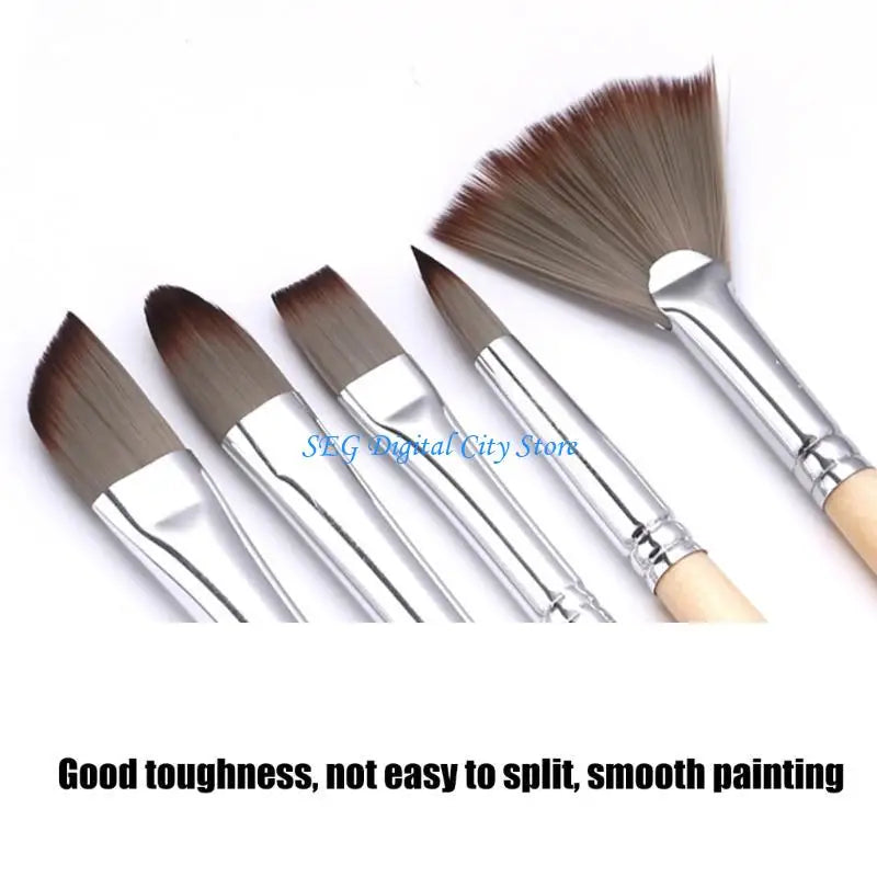 U75B 24 Pcs Acrylic Paint Brush Watercolor Painting Brushes Artist Paint Brushes