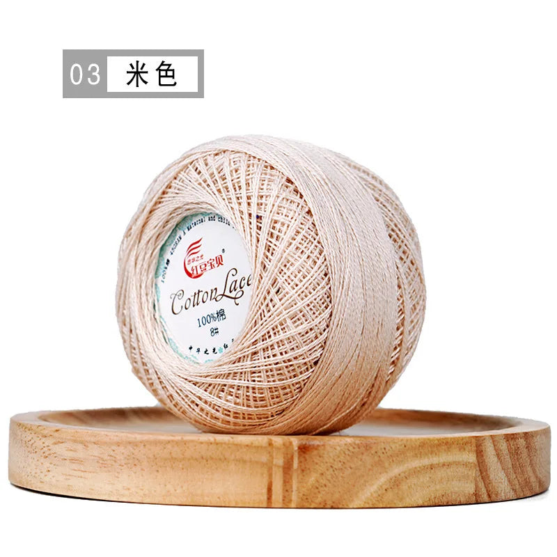 Pure Cotton Lace Thread Shiny Lin Yarn Handmade DIY Crochet Thread Combed Spun Yarn Knitting Crochet Handweaving Yarn