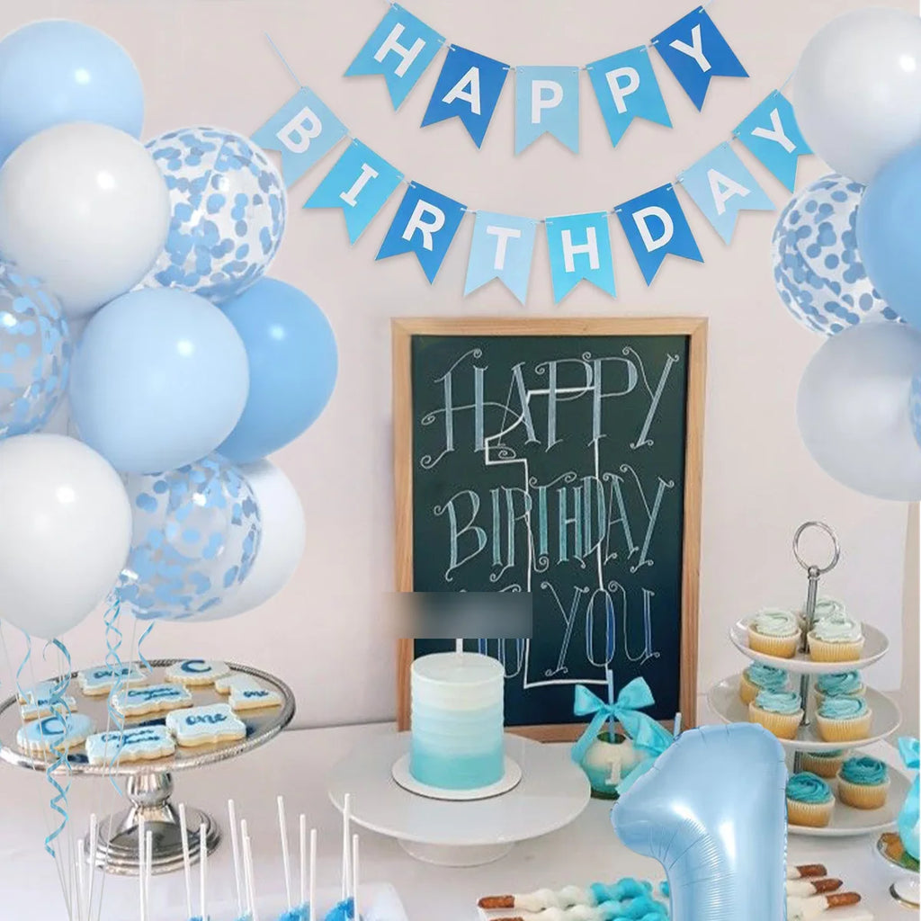 Blue 1 year old Balloon Happy 1st Birthday Party Decor Kids Girls Birthday Party Favors Gift Supplies Baby Shower Latex Balloons