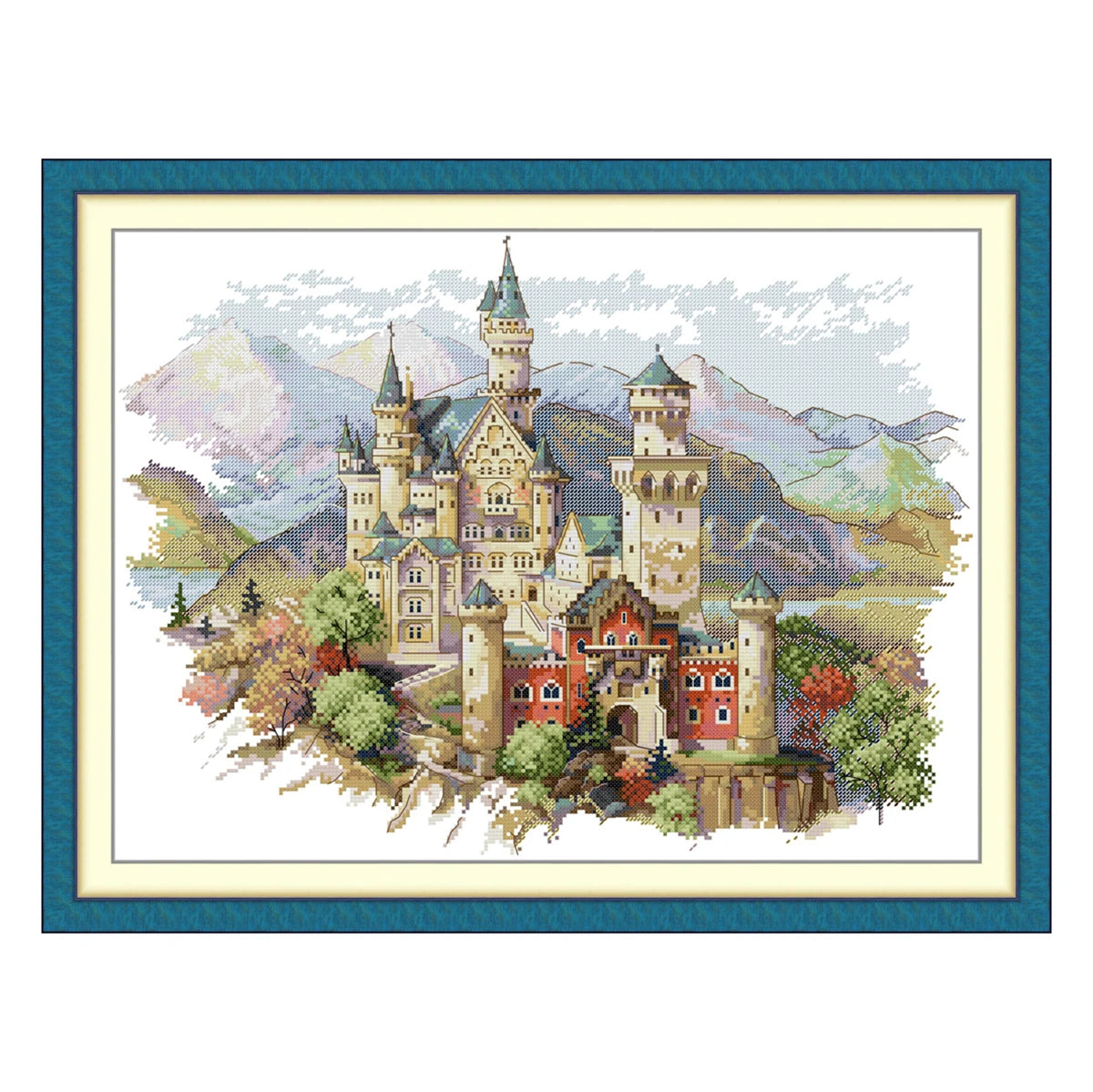 Colorful countryside cross stitch kit  14ct 11ct count printed canvas stitching embroidery DIY handmade needlework