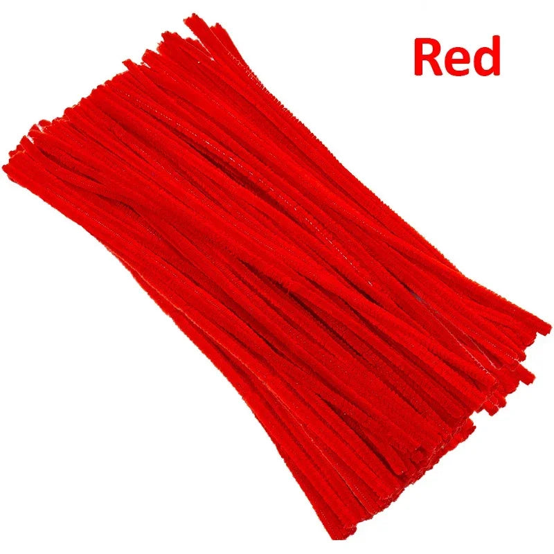 Colorful Chenille Stems Pipe Cleaners Plush Tinsel Stem Wired Sticks Twist Stick Hair Strip DIY Craft Educational Toys Wholesale