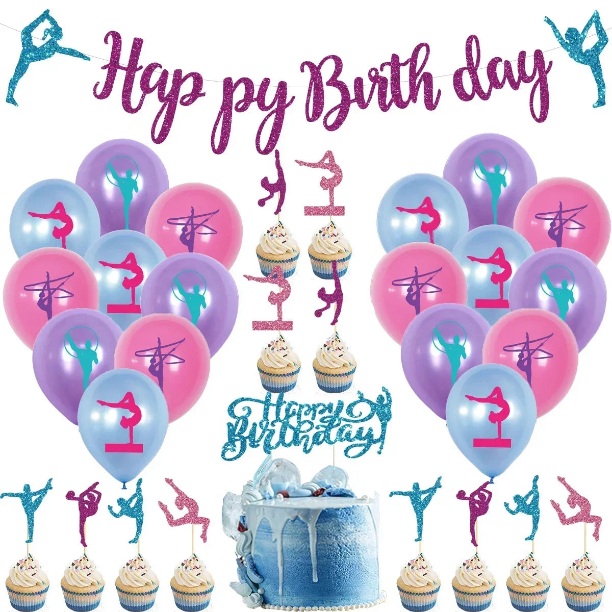 Rhythmic Gymnastics Balloons Dance Gymnastics Balloons for Dance Game Sports Theme Baby Shower Birthday Party Decorations