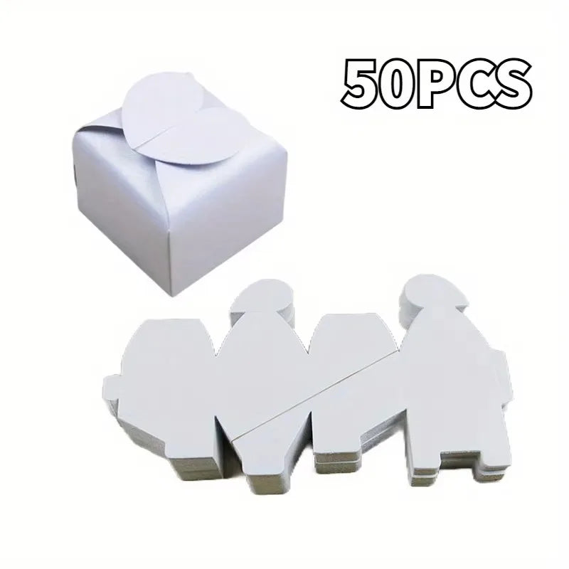 10/30/50Pcs Colorful Heart-shaped Candy Gift Box Wedding Favor Chocolate Packaging Box Birthday Valentine's Day Party Supplies