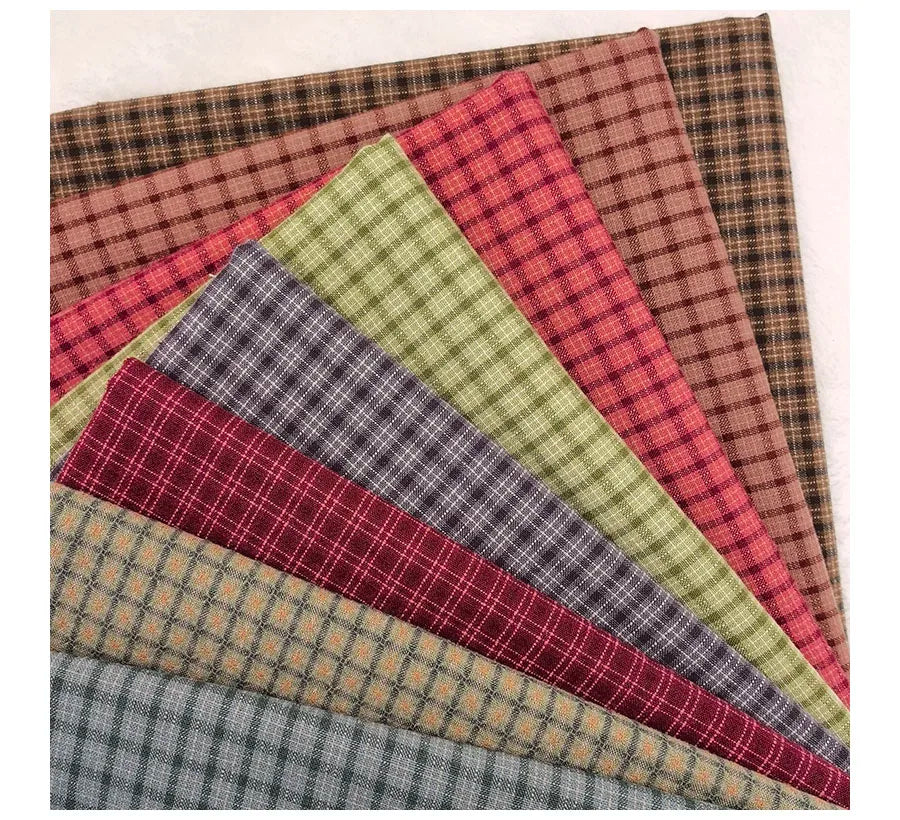 DIY Japan Little Cloth group Yarn-dyed fabric,for sewing Handmade Patchwork Quilting ,Grid Stripe For Sewing Doll clothes