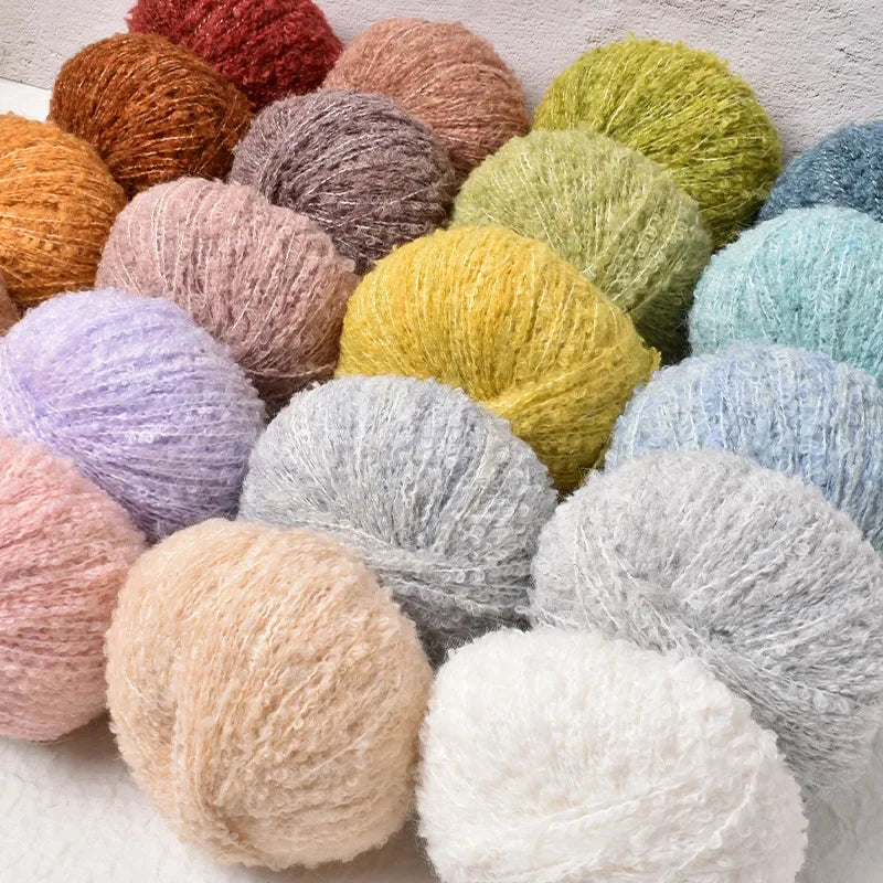 50g/roll Velvet Yarn Soft Cotton Knitting Crochet Dyed Yarn DIY Hand-woven Wool Crochet Sweater Hat Dolls 200M