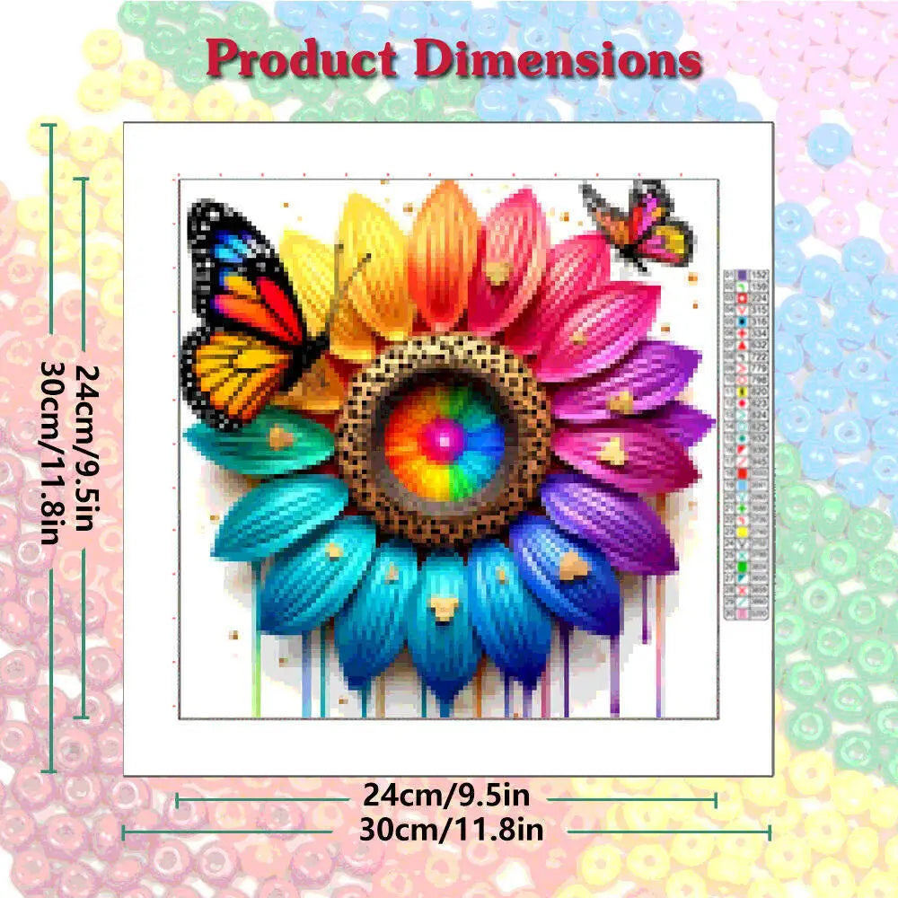 Cross Stitching Sets Sunflower Part Beads Embroidery Butterfly Craft Threads 11CT Printed Canvas Diy Kit Adults Wall Decoration