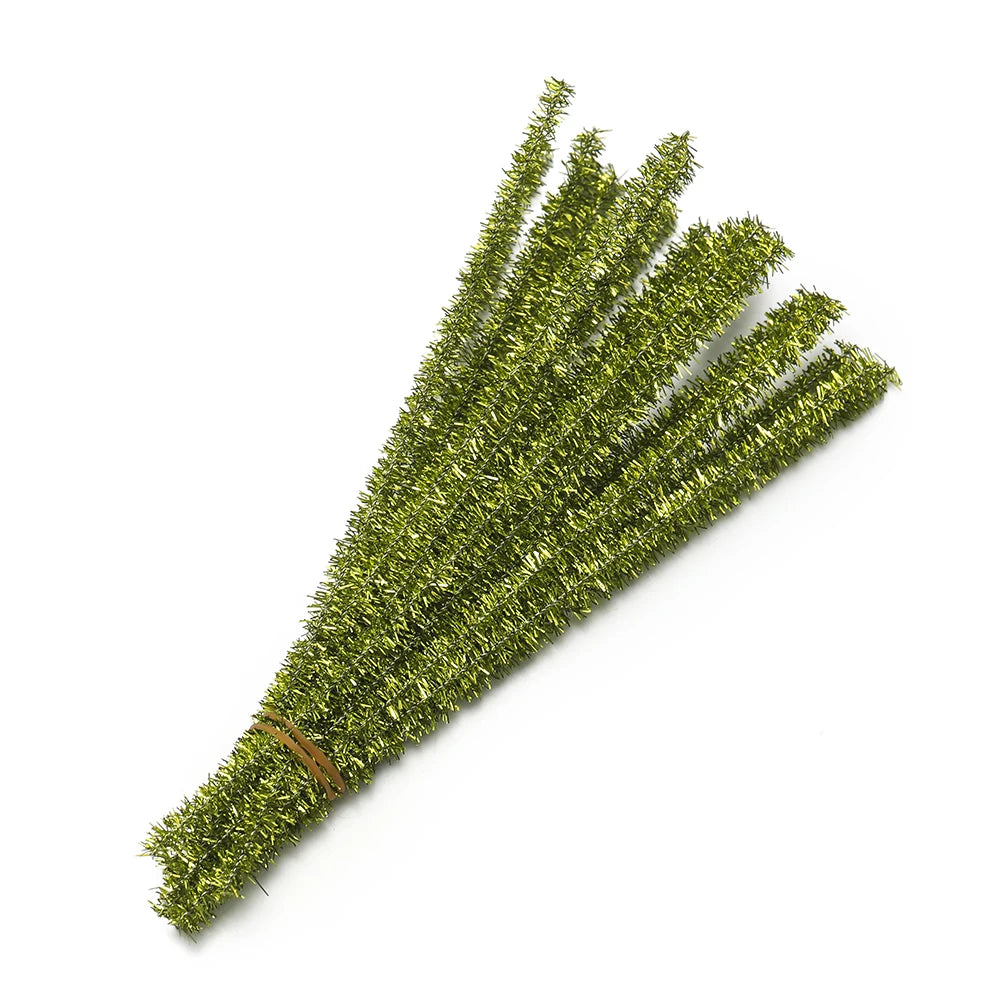 30cm 100pcs Glitter Chenille Stems Pipe Cleaners Plush Stems Wired Sticks Kids Educational DIY Christmas Craft Jewelry Making
