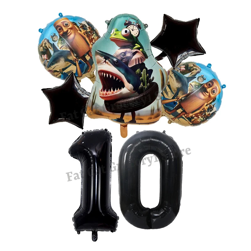 Italian Brainrot Birthday Balloons New Tralalero Tralala Digit 1-10 Ballons Gender Reveal Baby Shower Party Decoration Kids Gift