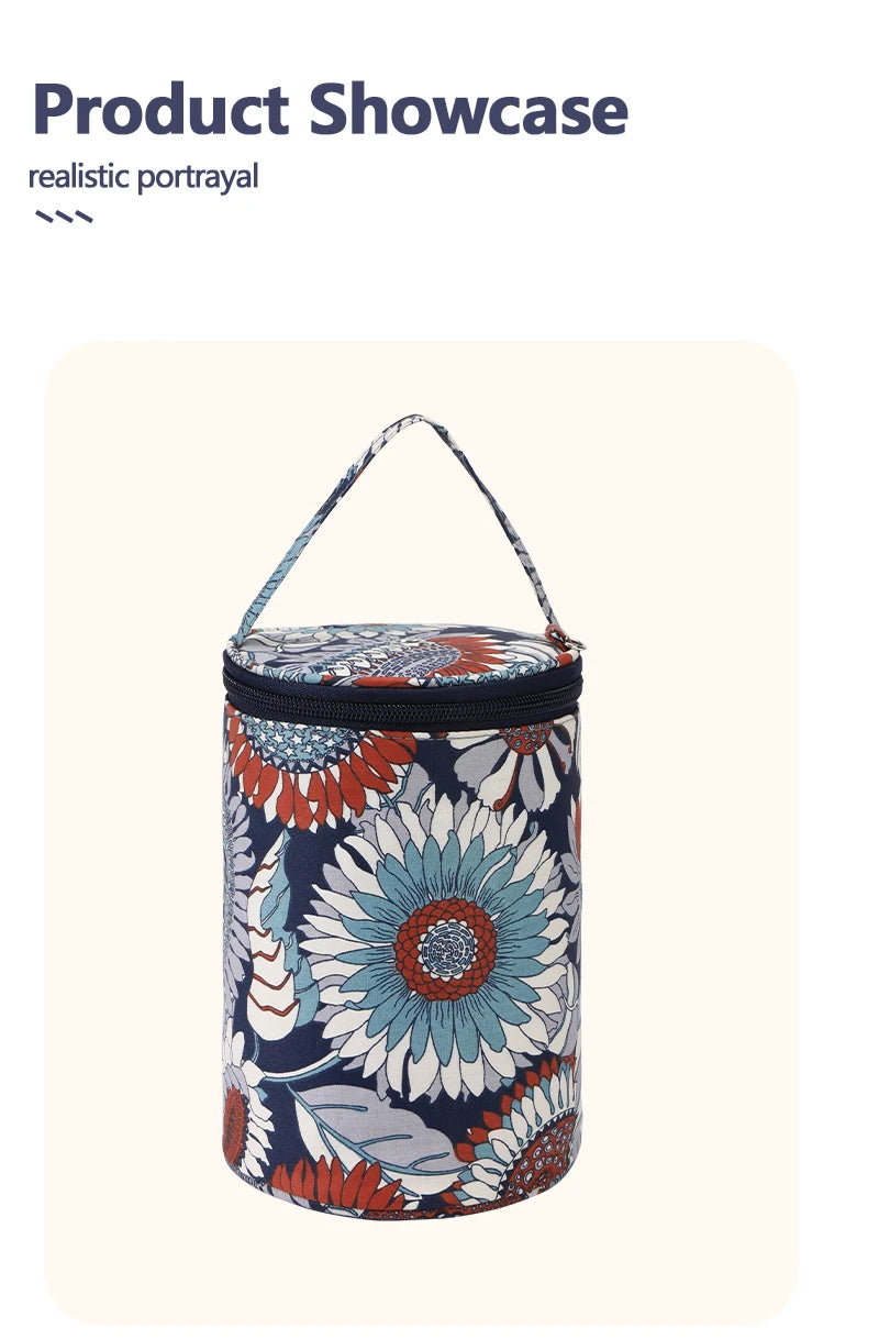 Hot New Small Yarn Storage Bag Empty Flower Knitting Tote Bag Waterproof Crochet Hooks Bag For Sewing Accessories Tools Gift