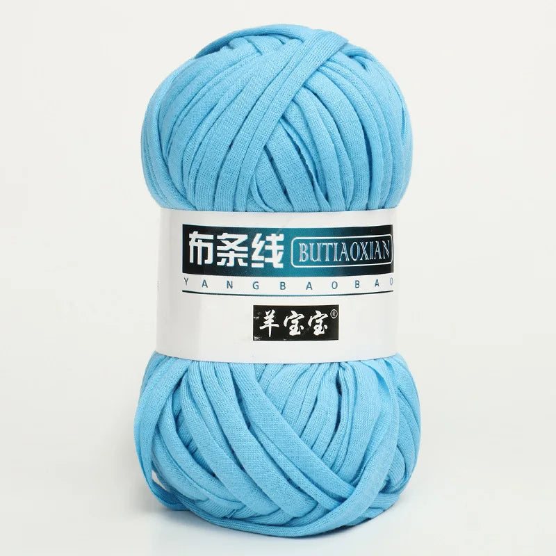100g T Shirt Knitting Yarn For Crochet Bag Hat Slippers Coaster Blanket Thread Soft Polyester Woven Yarn Thick Soft Cloth Yarn