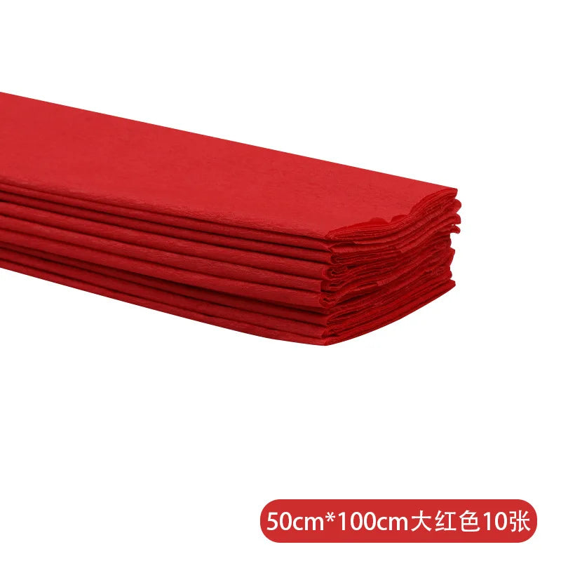 50x100cm Roll Crepe Paper Colorful Flower Wrapping Paper Handmade DIY Thin Paper Making Materials Kindergarten Decoration