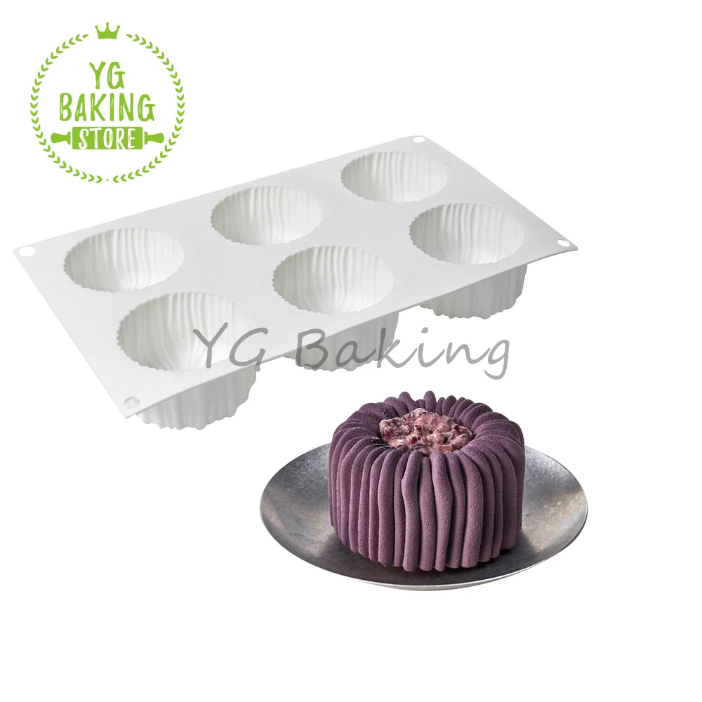 Dorica Striped Round Pudding Silicone Mousse Mold DIY Dessert Chocolate Mould Valentine's Day Cake Decorating Tools Bakeware