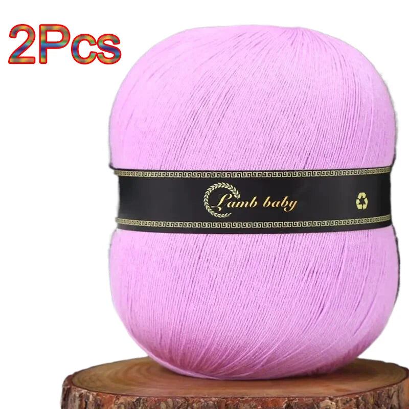 2Pcs Silk Cotton Yarn hand knitting Thin Lace yarn for Crocheting knit Sweater Shawls Scarves hat line Crochet amigurmi thread