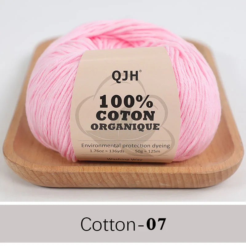 QJH 100% Cotton Yarn, Cotton Baby Sport Weight Yarn, Amigurumi Yarn, Summer Soft Yarn, Crochet/Knitting Yarn - 6 Pcs