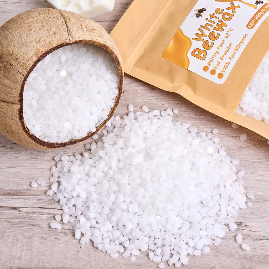 1000g White Beeswax DIY Candle Making Meterial Pure Natural Granular Bag Odorless Wax Particles Raw Materials Handicraft Supplie
