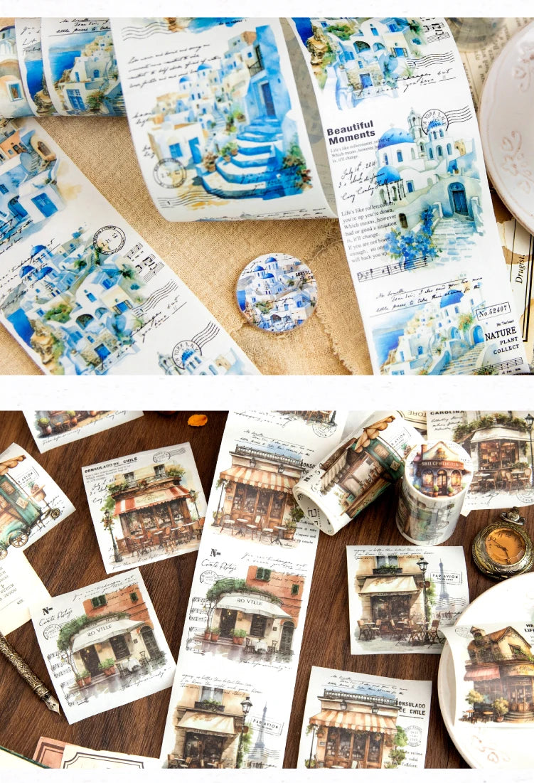 Yoofun 7.5x200cm A Journey of Relics Washi Tape for Collage Junk Journal Scrapbooking diy Stationery Masking Tape Labels