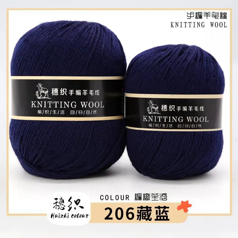 Hand Knitted Four-Ply Wool Yarn Medium Fine for Sweater Scarf Hat Pure Color Wool Yarn Spun Yarn from Hebei Mainly for Hand K...