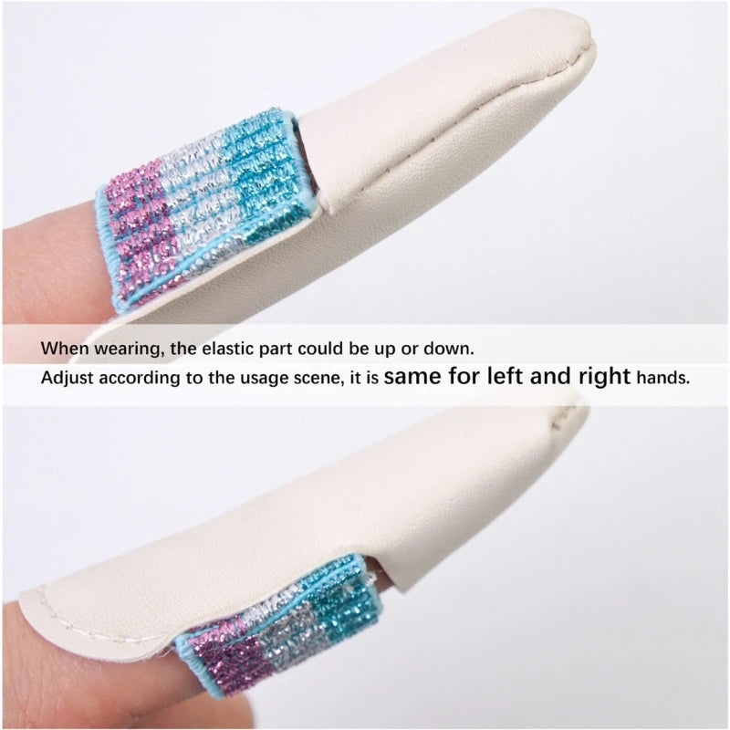 2pcs/Pair Knitting Finger Protector Leather Thimbles Embroidery Crochet Finger Guard Thimble Protector for Craft Needlework
