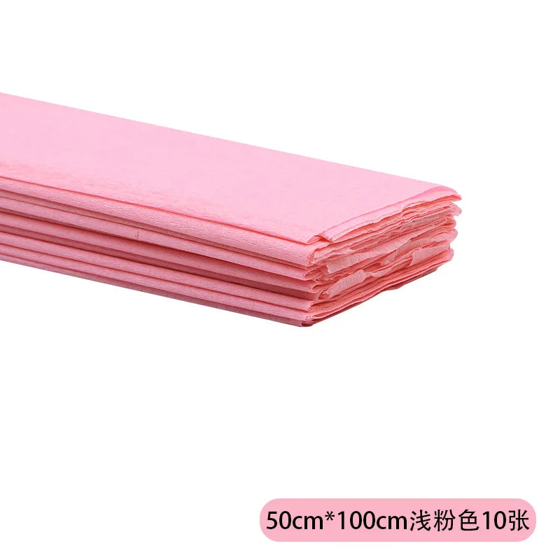 50x100cm Roll Crepe Paper Colorful Flower Wrapping Paper Handmade DIY Thin Paper Making Materials Kindergarten Decoration