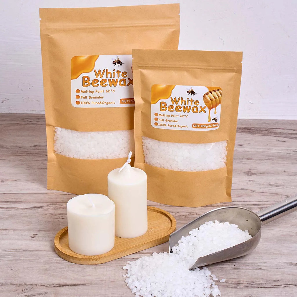 1000g White Beeswax DIY Candle Making Meterial Pure Natural Granular Bag Odorless Wax Particles Raw Materials Handicraft Supplie