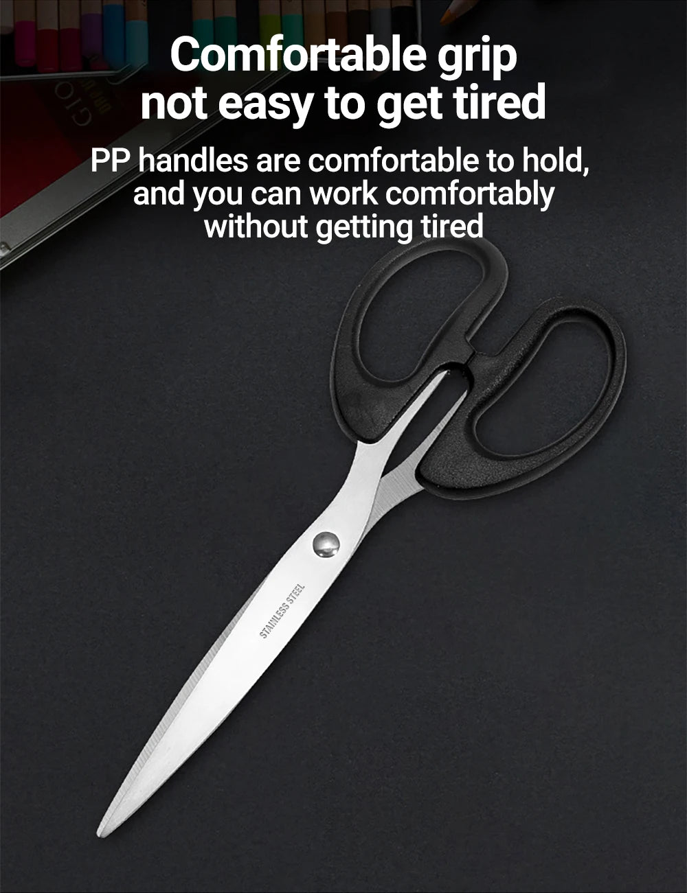 7.9" Scissors, Stainless Steel Blades, Soft Grip Handle, Suitable for Households,Offices and Schools, All Purpose