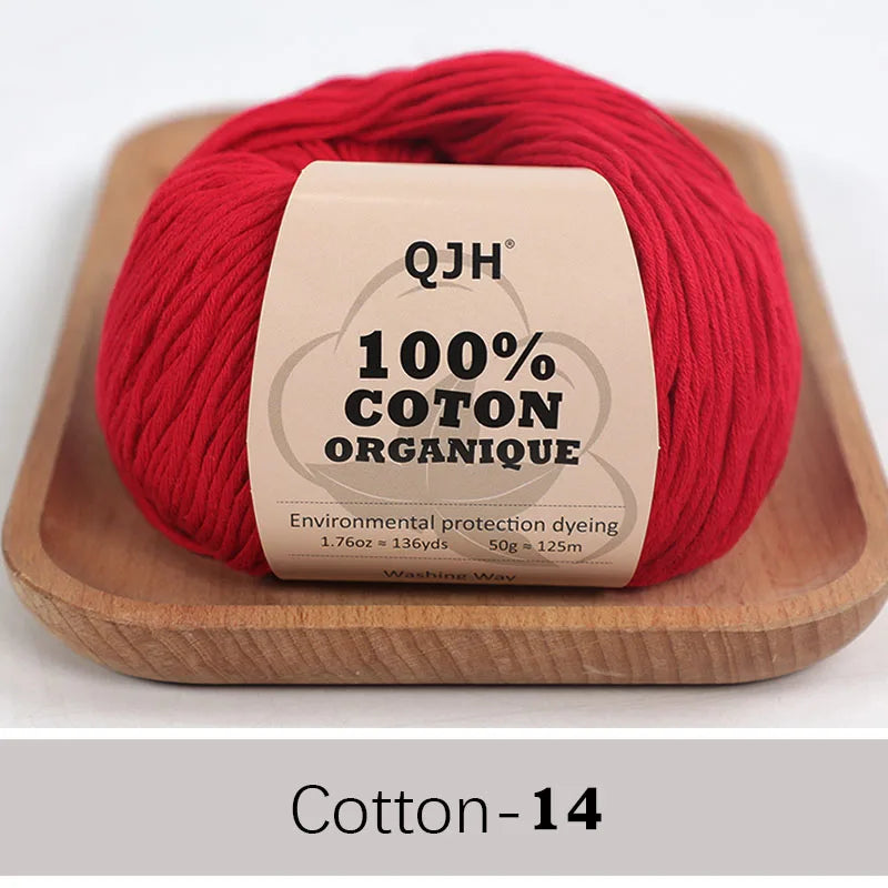 QJH 100% Cotton Yarn, Cotton Baby Sport Weight Yarn, Amigurumi Yarn, Summer Soft Yarn, Crochet/Knitting Yarn - 6 Pcs