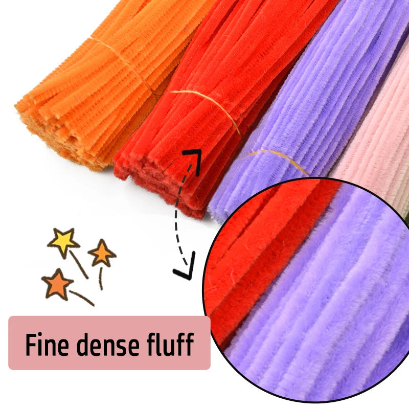 Chenille Stem Plush Stick Kids DIY Creative Toy Chenille Sticks Cleaners Kindergarten Educational Handmade Material Plush Strips
