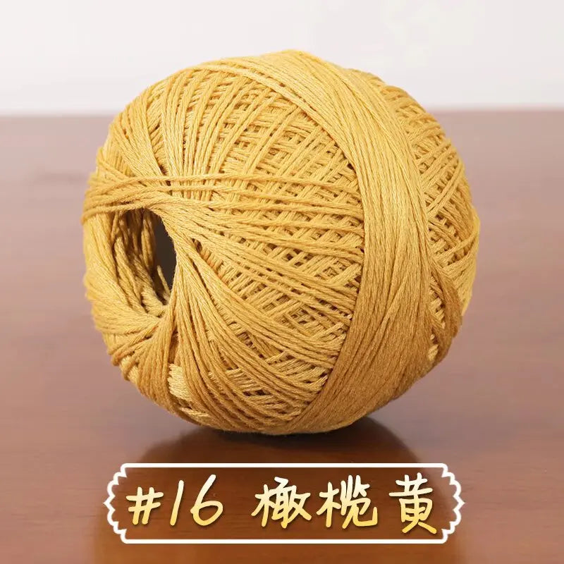 6-Strand Cotton Linen Lace Yarn Handmade Crochet Thread Medium Fine Hooking DIY Material Kit Children's Sweater Crochet Needl...