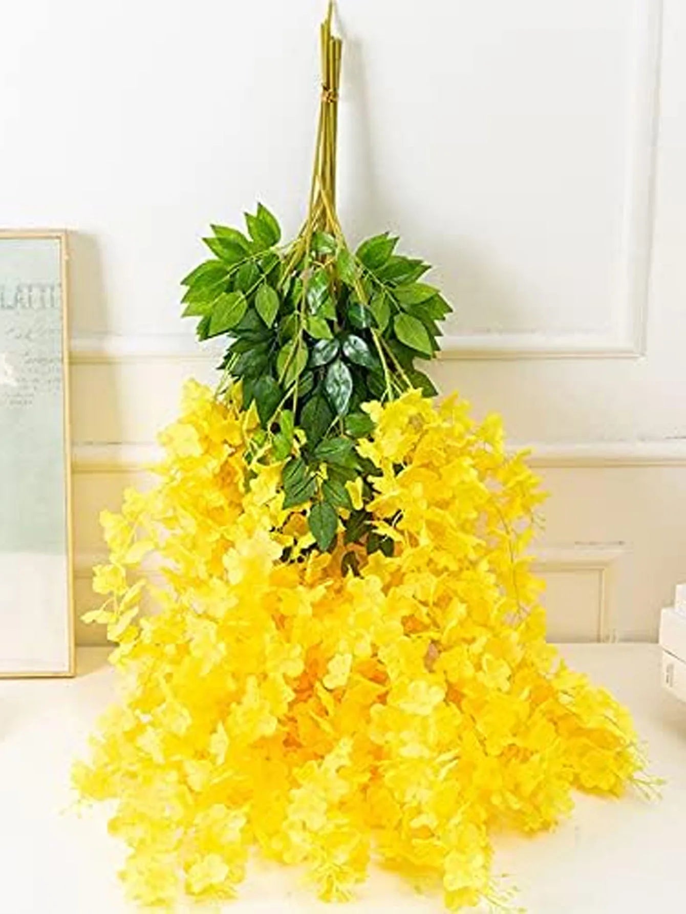 12pcs Artificial Flowers Hanging Wisteria Faux Flowers Garland Silk Vine Rattan Long String Home Outdoor Wedding Party Decor