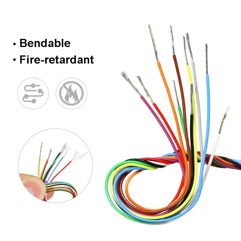 10/100/200/500m UL10064 PTFE Wire 40/36/34/32/30/28/26AWG Ultra Fine Micro Litz FEP Insulation Tinned Copper Cable for Soldering