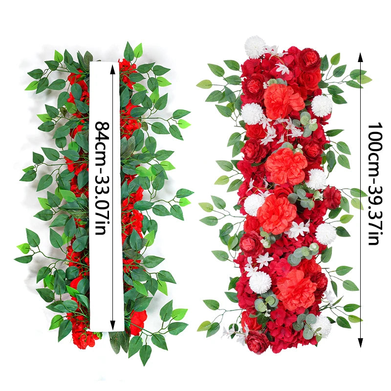 100cm DIY Wedding Flower Wall Decoration Arrangement Supplies Silk Peonies Rose Artificial Floral Row Decor Wed Arch Backdrop