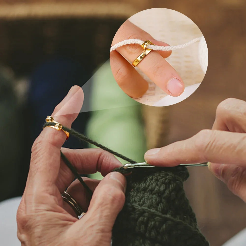4/1pcs Adjustable Knitting Crochet Loop Rings DIY Yarn Guide Finger Faster Holder Open Fingering Crocheters Tool Sewing Supplies