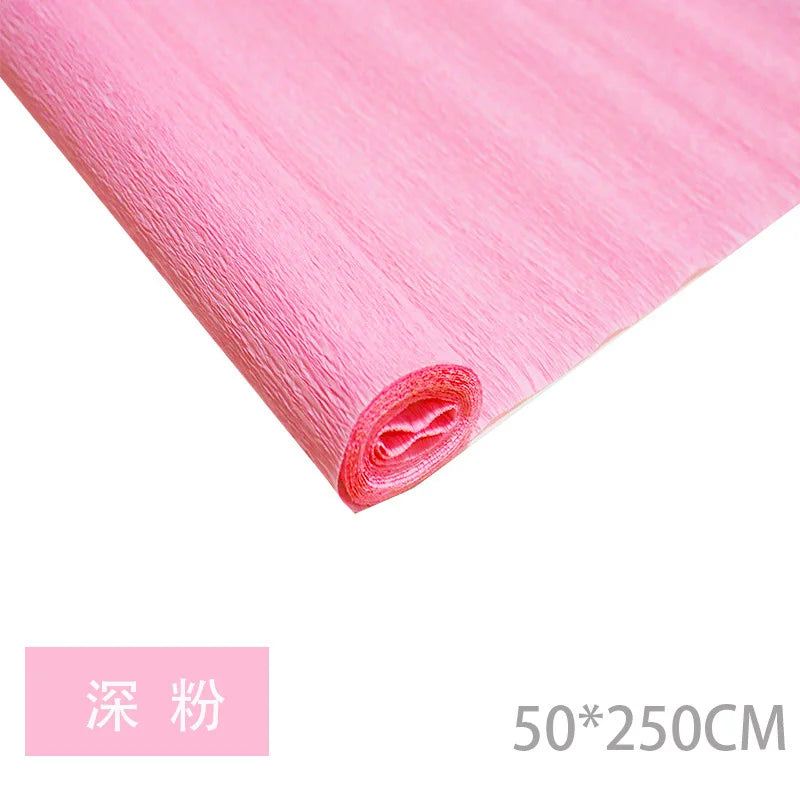 Color Handmade Crepe Paper Diy Paper Flower Material Gift Paper Roll Edge Paper Kindergarten Handmade Flower Origami