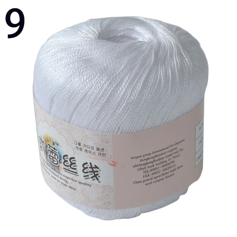50g /roll 0.8mm Lace Thread Crochet Cotton Yarn Handmade DIY Line Fine Wool for Knitted Woven Sewing Accessories