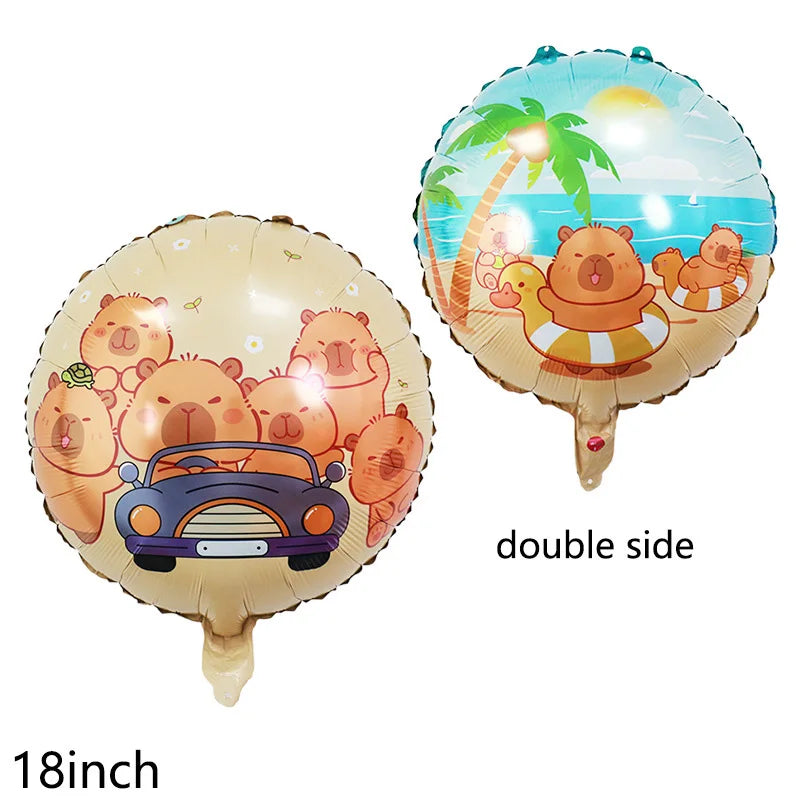 Capybara Balloons Baby Shower Globos Kids Toy Gifts Cute Kapibala Boys Girls Birthday DIY Party Decoration Capybara Foil Balloon