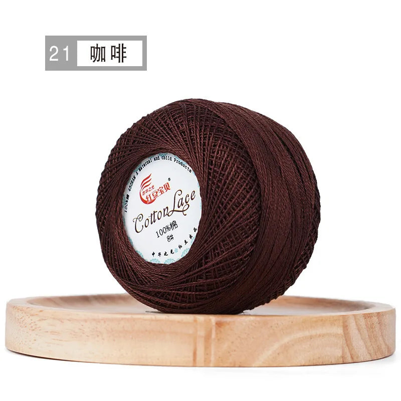 Pure Cotton Lace Thread Shiny Lin Yarn Handmade DIY Crochet Thread Combed Spun Yarn Knitting Crochet Handweaving Yarn