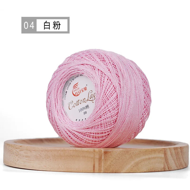 Pure Cotton Lace Thread Shiny Lin Yarn Handmade DIY Crochet Thread Combed Spun Yarn Knitting Crochet Handweaving Yarn