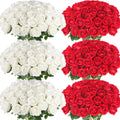 120-500PCS Artificial Rose Flower Velvet White Rose Faux Rose Stems Bulk Wedding Decorations for Party Wedding Birthday