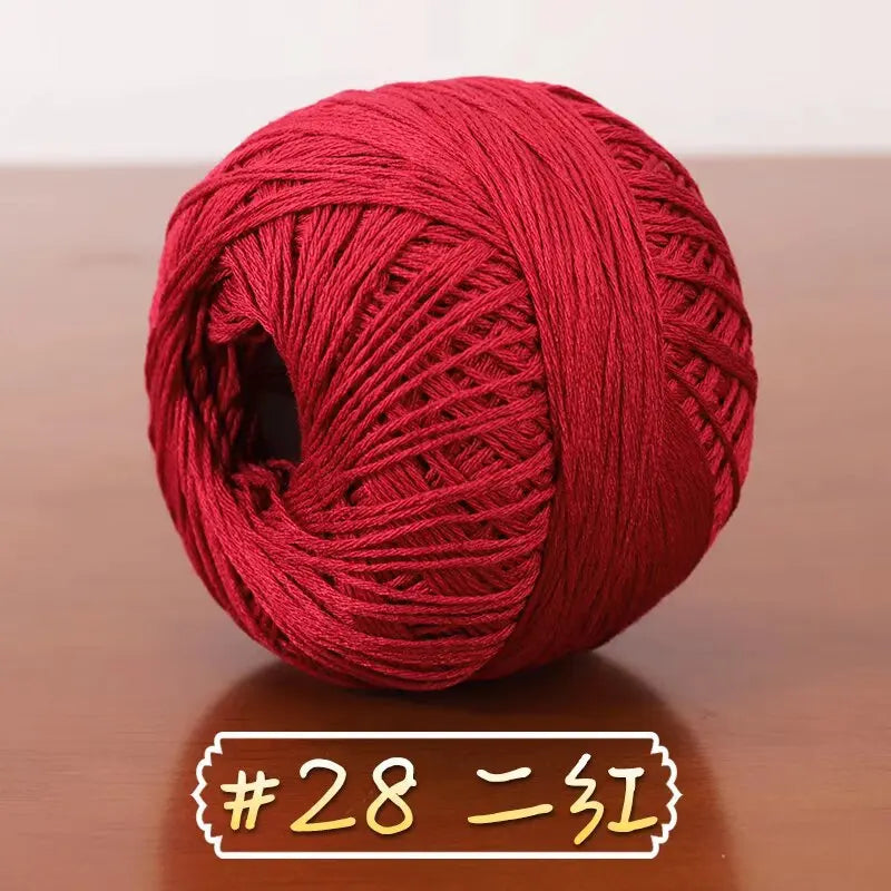 6-Strand Cotton Linen Lace Yarn Handmade Crochet Thread Medium Fine Hooking DIY Material Kit Children's Sweater Crochet Needl...