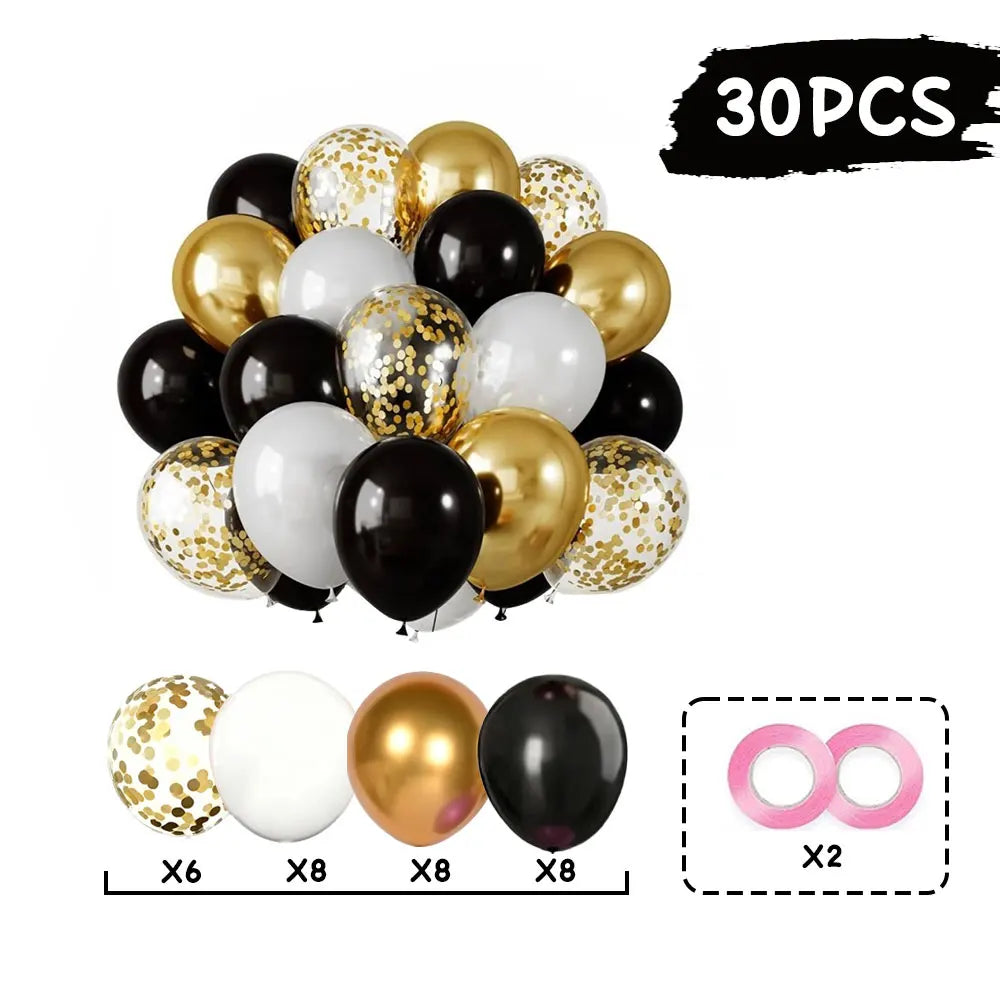 30PCS Birthday Latex Balloon Set for Graduation Birthday Wedding Party Arch wreath Baby Shower Child's Day Decoration Supplies