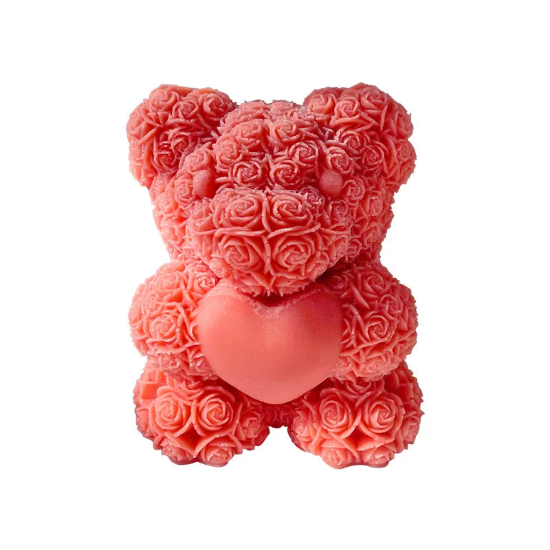 3D Bear Hug Love Silicone Candle Molds Diy Cute Bear Pet Candle Making Supplies Handmade Soap Plaster Resin Mold Home Decor Gift