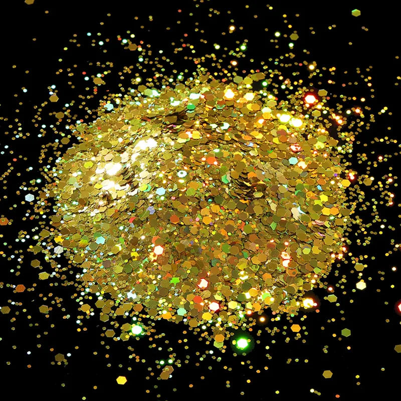 10g Holographic Hexagon Chunky Glitter Epoxy Resin Filler Flakes Laser Sparkly Sequins for DIY Epoxy Resin Nail Art Fillings