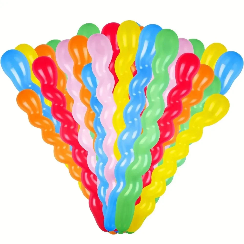 100 colorful latex spiral twisted balloons -40 inches rainbow color, suitable for birthday, wedding, holiday party decoration