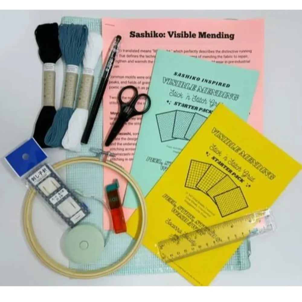 New With Sashiko Embroidery Booklet Visible Mending Kit Practical Friendly Embroidery Set DIY Sewing Tools Accessories
