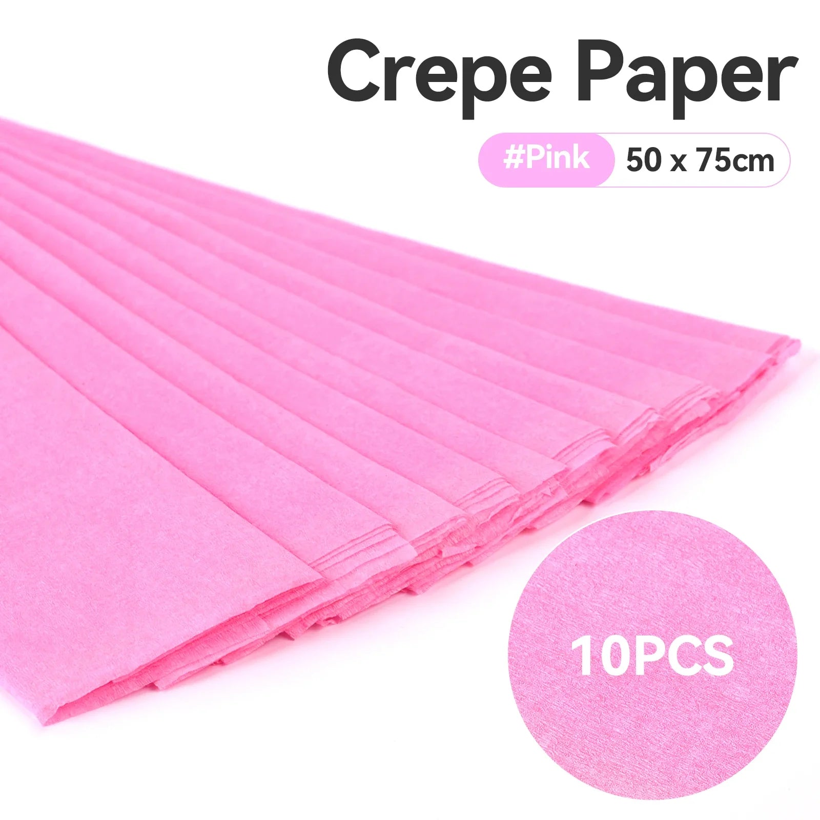 10pcs 75x50cm Colored Handmade Crepe Paper Roll Origami Crinkled Crepe Paper Craft DIY Flower Home Decoration Wrapping Gift