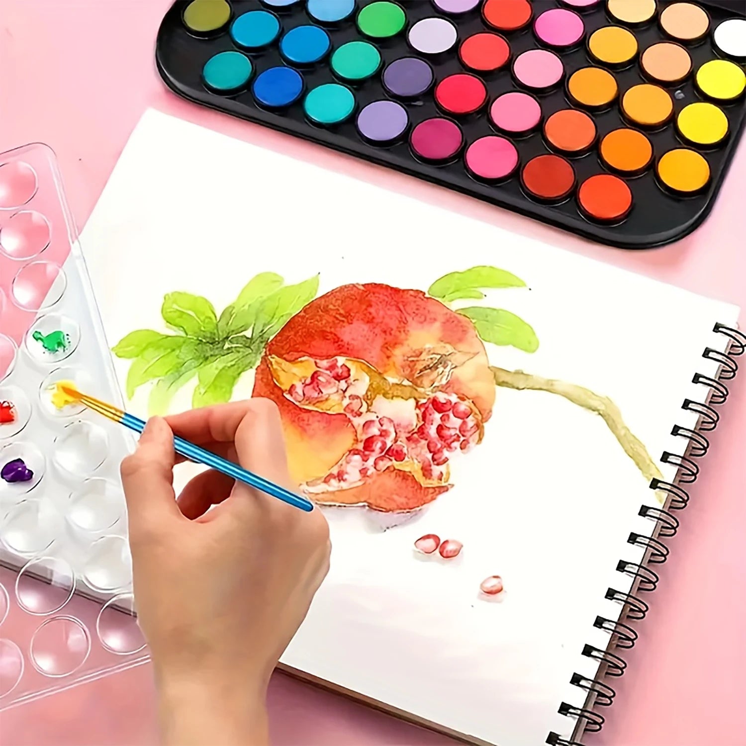 48 Colors Watercolor Paint Set with Brush - Washable,Vibrant & Blendable - Perfect for Adults Painting,Crafting & Art Projects