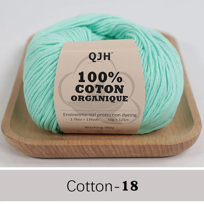 QJH 100% Cotton Yarn, Cotton Baby Sport Weight Yarn, Amigurumi Yarn, Summer Soft Yarn, Crochet/Knitting Yarn - 6 Pcs